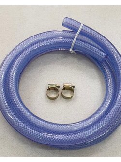 สายแก๊สอย่างหนา 2 หรือ 3 เมตร สามารถเลือกได้ พร้อมตัวรัดสายแก๊ส 2 ตัว