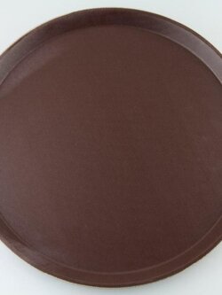 NSTN-18 ถาดเสิร์ฟกันลื่นแบบกลม สีน้ำตาล