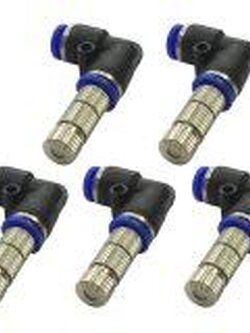 หัวพ่นหมอก 3010 แบบมีไส้กรอง ขนาด 0.30mm พร้อม ข้อต่อลมงอฉาก 90 GPE90 (6mm) 5 ชุด