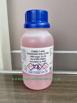 Cobalt (in diluted HNO3), 1000 mg/l, AAS standard, NIST Traceable, 500 ml , Loba A130N00500