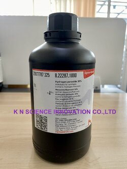 Hydrogen peroxide 30% (stabilized) for synthesis,1 ลิตร, ยี่ห้อ Merck / Germany 22287.1000