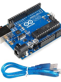 (1ชิ้น) AA001 บอร์ดอาร์ดูโน่ UNO R3 chip ATmega328 พร้อมสาย USB (Arduino UNO R3 DIP Board chip ATmega328 with cable)