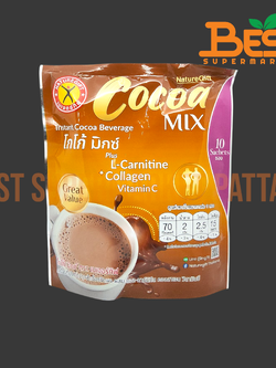 เนอเจอร์กิฟ โกโก้ปรุงสำเร็จชนิดผง ผสม แอล-คาร์นิทีน คอลลาเจน วิตามินซี 15 กรัมx 10 ซอง.Nature Gift Cocoa Mix Instant Cocoa Beverage 15g. x 10Sachets.