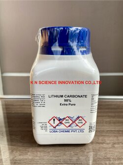 Lithium carbonate, Extra pure, >98% ,500 g , Loba 0443300500
