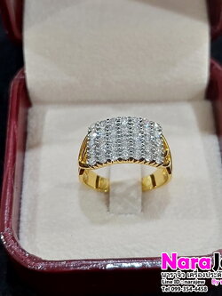 แหวนเพชรแถว 5 แถว หน้ากว้างใส่เต็มนิ้วสุดๆ ใส่สวยทรงซ้อ