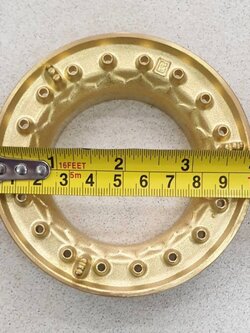 ฝาเฝืองทองเหลืองแท้ 100% วงนอก LUCKY FLAME หัวเตา รุ่น AT-101,102