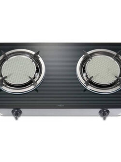 เตาแก๊สตั้งโต๊ะ 2 หัวแก๊สอินฟราเรด ท๊อปกระจก MEX รุ่น PC6792I. ฝาท๊อปกระจกคุณภาพสูง Tempered glass ดีไซน์สวย.