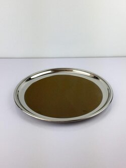 STRAY-4 ถาดเสริฟสเตนเลสพร้อมแผ่นกันลื่น 16 นิ้ว (แผ่นกันลื่นถอดออกได้)