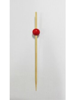 WCP61 ไม้จิ้มค็อกเทลหรือไม้บาร์บีคิวสีแดงแบบกลม