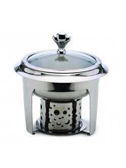 HP-2 หม้อไฟสเตนเลสพร้อมขา และฝาปิดแก้ว