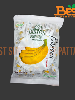 มายชูวี่ ลูกอมเคี้ยวหนึบกลิ่นกล้วย 360 กรัม.My Chewy Brand My Chewy Milk Candy Banana Flavour 360 g.