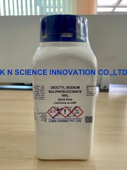 Dioctyl sodium sulphosuccinate (Docusate sodium salt) Anionic surfactant, Conforming to USP , 500 g , Loba 0349000500