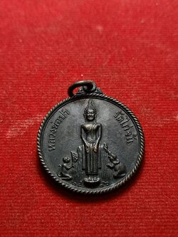 เหรียญหลวงพ่อป่า วัดไก่จ้น หลัง พระนอน วัดสะตือ จ.อยุธยา ปี 2513-2516 (SKU-07408)