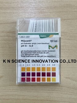 pH-indicator strips pH 0 - 6.0, non-bleeding , MQuant® ยี่ห้อ Merck (100 Tests) 109531