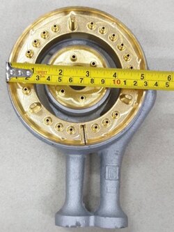 Lucky Flame หัวเตาตู้ลัคกี้เฟลม รุ่น HQ-214 ขนาด 5 นิ้ว หัวทองเหลือง อย่างหนา ของแท้ 100%