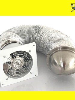 citylights พัดลมดูดอากาศ 6 ติดผนังหรือเพดาน รุ่น YNF150 +ท่อลม 6 ยาว 4m +ฝาครอบช่องลมออก สเตนเลส 6“+เข็มขัด6 2ชิ้น