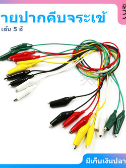 ชุดสาย ปากคีบจระเข้ 5 สี ชุด 10 เส้น ขนาด 50 ซม.