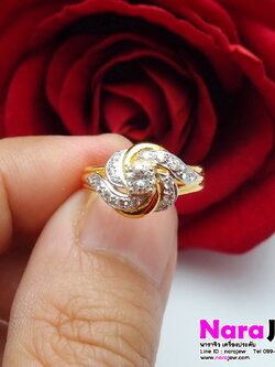 แหวนเพชร เม็ดชู 20 ตัง ล้อมเพชรแท้ 24 ตัง รวมทั้งวง 44 ตัง