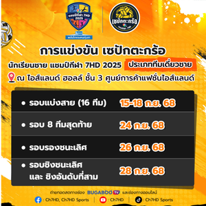การแข่งขันเซปักตะกร้อ นักเรียนชาย แชมป์กีฬา 7HD 2025 🏆