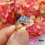 แหวนไพลิน ประดับพลอยบุษราคัม White Gold14K แบบแหวนหน้ากว้าง ใส่สวยเต็มนิ้ว