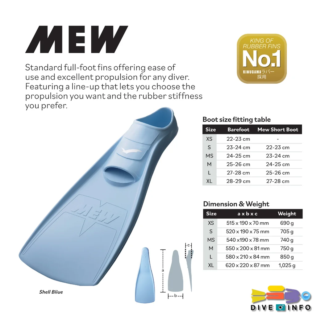 GULL - Fin MEW Full-Foot Fin (ตีนกบ อุปกรณ์ดำน้ำ)