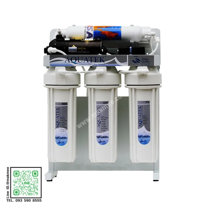เครื่องกรองน้ำดื่มแบบอันเดอร์ซิงค์ ระบบ RO 50 GPD AQUATEK รุ่น SILVER