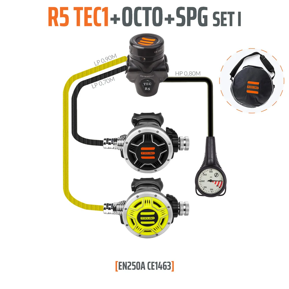 TECLINE - R5 TEC1 Regulator Set (อุปกรณ์ดำน้ำ) TECLINE - R5 TEC1 Regulator Set (อุปกรณ์ดำน้ำ)
