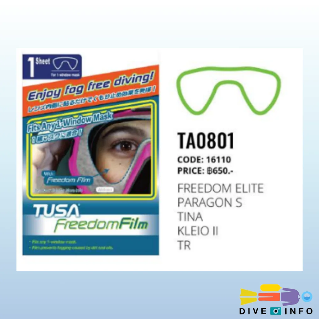 TUSA Freedom Film - Anti Fog Film (Self Installation) (ฟิล์มกันฝ้าหน้ากากเฉพาะรุ่น สำหรับติดตั้งเอง) TUSA Freedom Film - Anti Fog Film (Self Installation) (ฟิล์มกันฝ้าหน้ากากเฉพาะรุ่น สำหรับติดตั้งเอง)