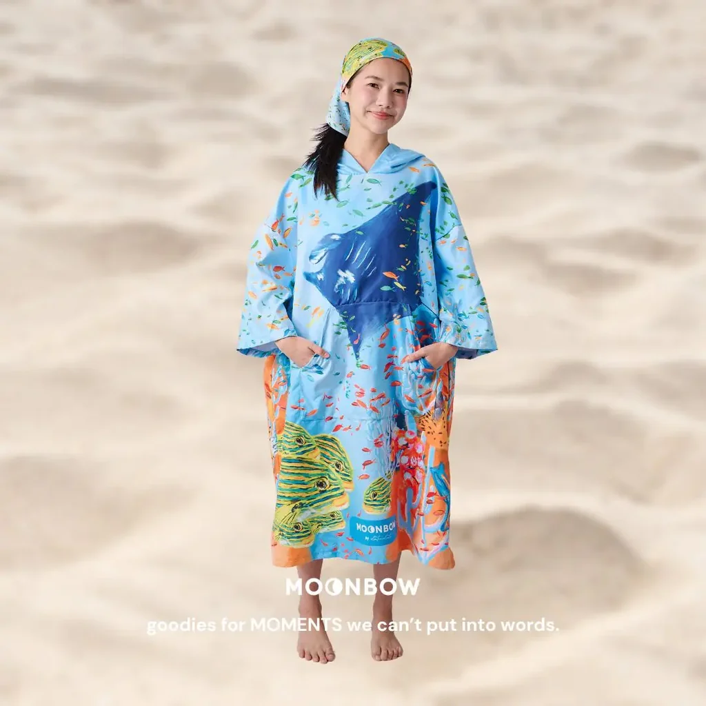 MOONBOW - Poncho , Beach Towel , Colorful, 80 x 110 cm เสื้อคลุม ลายสวย สีสันสดใส MOONBOW - Poncho , Beach Towel , Colorful, 80 x 110 cm เสื้อคลุม ลายสวย สีสันสดใส