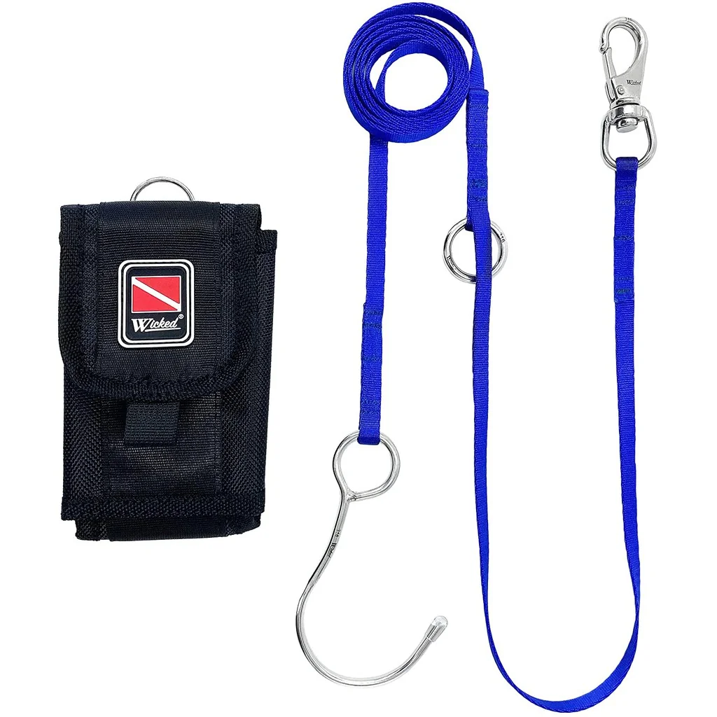 WICKED - Scuba Reef Hook, Stainless Steel 316, Length 4-6 Ft. รีฟ ฮุค พร้อมขอเกี่ยว และกระเป๋าเก็บ ใช้ง่าย WICKED - Scuba Reef Hook, Stainless Steel 316, Length 4-6 Ft. รีฟ ฮุค พร้อมขอเกี่ยว และกระเป๋าเก็บ ใช้ง่าย