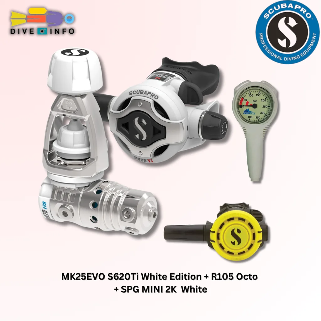 SCUBAPRO - MK25EVO S620Ti White Edition (Regulator Set) (อุปกรณ์ดำน้ำ) SCUBAPRO - MK25EVO S620Ti White Edition (Regulator Set) (อุปกรณ์ดำน้ำ)