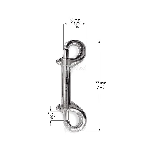 Wicked - Double Snap Hook (SS316) - 77mm // 9mm (1ea) (ตะขอ สำหรับอุปกรณ์ดำน้ำ ไม่เป็นสนิม) Wicked - Double Snap Hook (SS316) - 77mm // 9mm (1ea) (ตะขอ สำหรับอุปกรณ์ดำน้ำ ไม่เป็นสนิม)