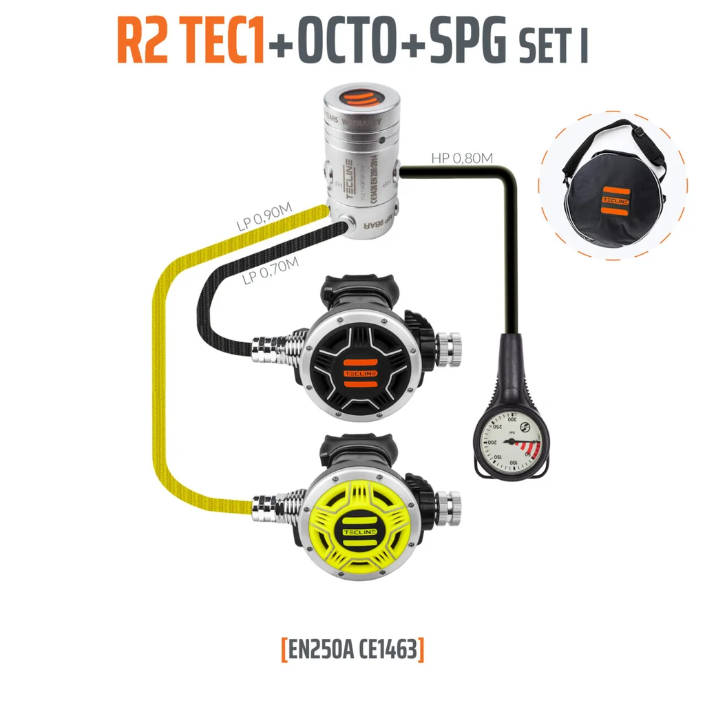 TECLINE - R2 TEC1 Regulator Set (อุปกรณ์ดำน้ำ) TECLINE - R2 TEC1 Regulator Set (อุปกรณ์ดำน้ำ)