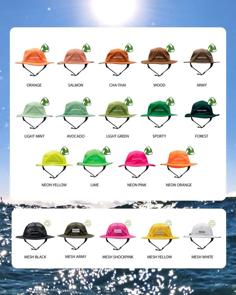 AQUATIQUE - Hat หมวกดำน้ำ หมวกสำหรับกีฬาทางน้ำ พร้อมสายรัดคางกันหลุด Bucket Hat, Cap, Surf, Diving Hat