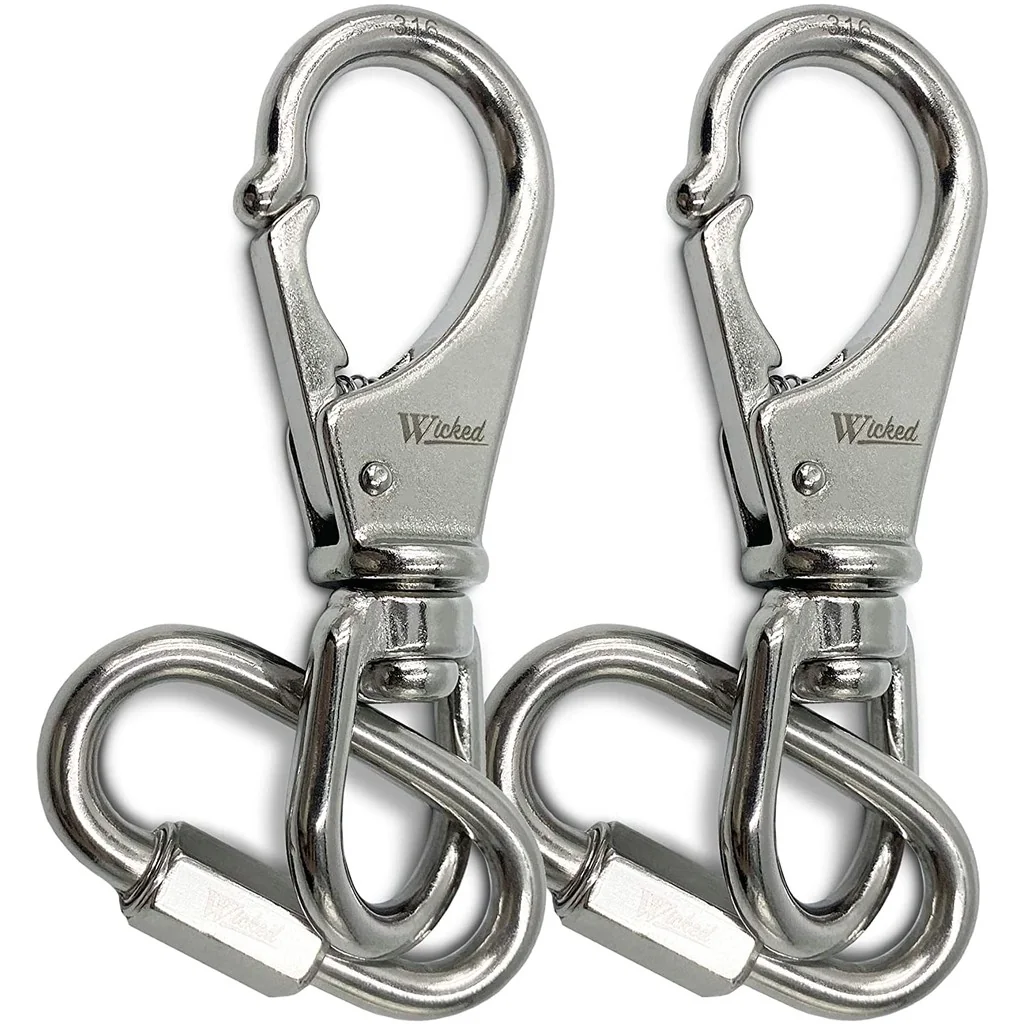 WICKED - Swivel Snap hook (SS316) - 3 1/2" (M5) w. Quick link (1ea) ขอเกี่ยวพร้อมห่วงล็อค อย่างดี ไม่เป็นสนิม SNAP 3.5 นิ้ว (1ชิ้น) WICKED - Swivel Snap hook (SS316) - 3 1/2" (M5) w. Quick link (1ea) ขอเกี่ยวพร้อมห่วงล็อค อย่างดี ไม่เป็นสนิม SNAP 3.5 นิ้ว (1ชิ้น)