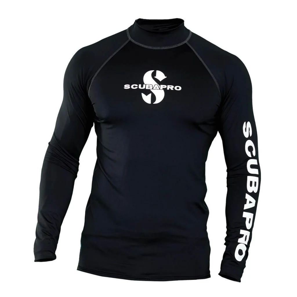 SCUBAPRO - Black Rash Guard UPF 50 Men's เสื้อดำน้ำ เสื้อว่ายน้ำแขนยาว กันแดด SCUBAPRO - Black Rash Guard UPF 50 Men's เสื้อดำน้ำ เสื้อว่ายน้ำแขนยาว กันแดด