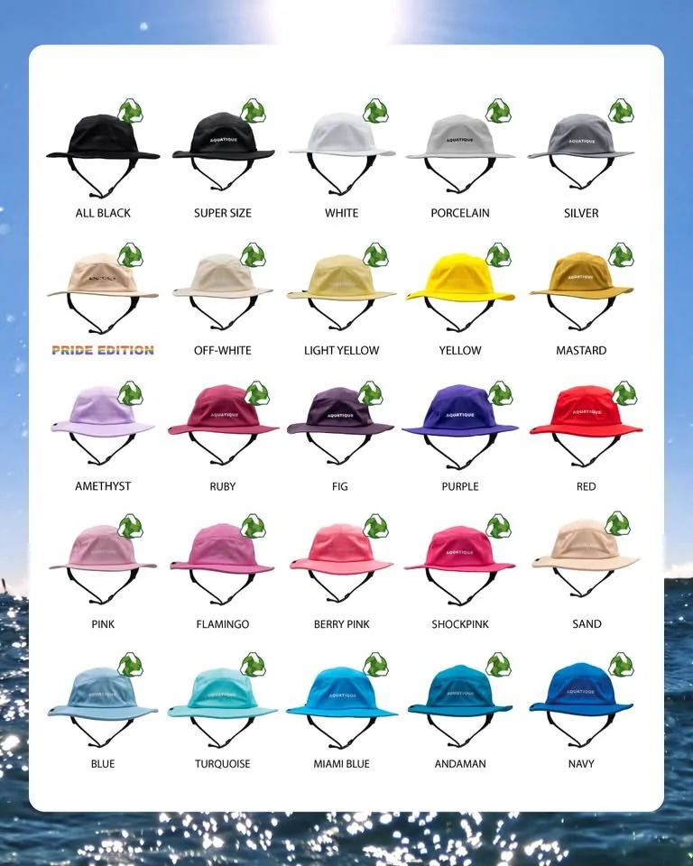 AQUATIQUE - Hat หมวกดำน้ำ หมวกสำหรับกีฬาทางน้ำ พร้อมสายรัดคางกันหลุด Bucket Hat, Cap, Surf, Diving Hat