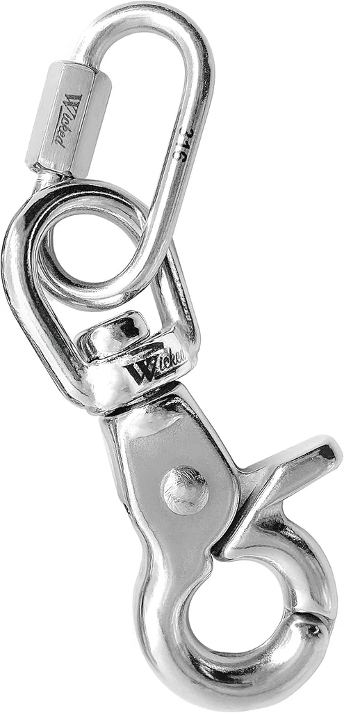 WICKED - Swivel Eye Trigger Snap Hook (SS316) 3 1/2" with M4 Quick Link (1ea) ตะขอ เกี่ยวพร้อมตัวล็อค สำหรับอุปกรณ์ดำน้ำ ไม่เป็นสนิม WICKED - Swivel Eye Trigger Snap Hook (SS316) 3 1/2" with M4 Quick Link (1ea) ตะขอ เกี่ยวพร้อมตัวล็อค สำหรับอุปกรณ์ดำน้ำ ไม่เป็นสนิม
