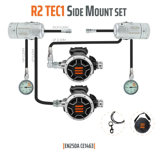 TECLINE Sidemount Regulator Set R2 TEC1 (อุปกรณ์ดำน้ำ) image 1 TECLINE Sidemount Regulator Set R2 TEC1 (อุปกรณ์ดำน้ำ) image 1