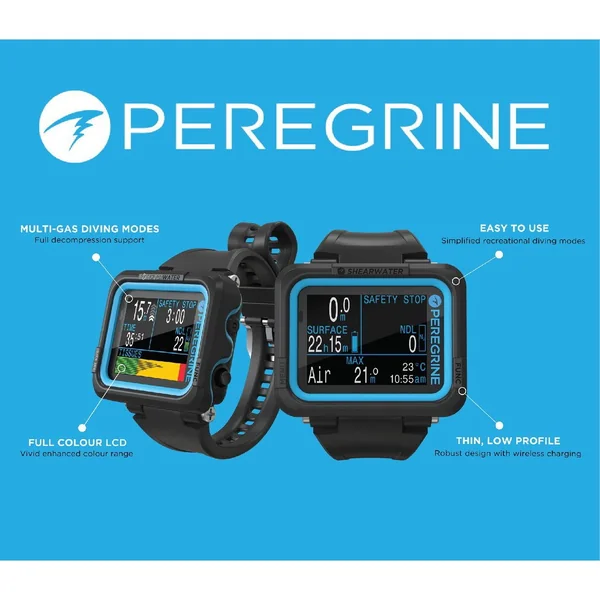 SHEARWATER - Peregrine Black Dive Computer (ไดฟ์คอม สำหรับนักดำน้ำ) image 2