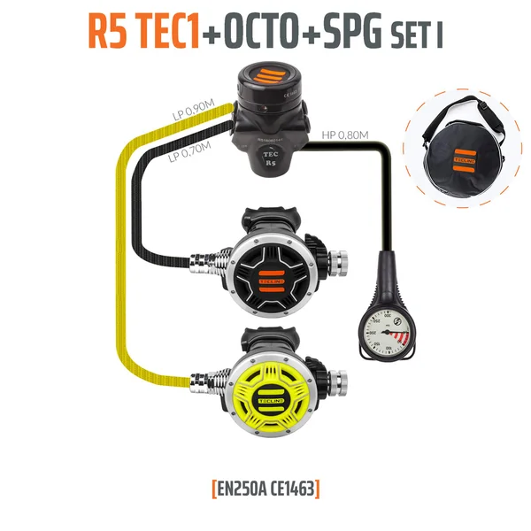 TECLINE - R5 TEC1 Regulator Set (อุปกรณ์ดำน้ำ) image 1 TECLINE - R5 TEC1 Regulator Set (อุปกรณ์ดำน้ำ) image 1