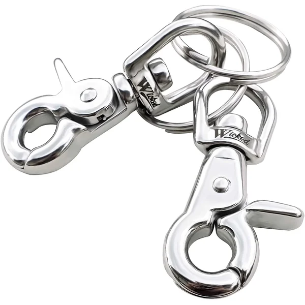 WICKED - Swivel Trigger Snap 3 1/2” Hook and Quick Link - Set of 2 Each (ตะขอ สำหรับอุปกรณดำน้ำ ไม่เป็นสนิม) image 1 WICKED - Swivel Trigger Snap 3 1/2” Hook and Quick Link - Set of 2 Each (ตะขอ สำหรับอุปกรณดำน้ำ ไม่เป็นสนิม) image 1
