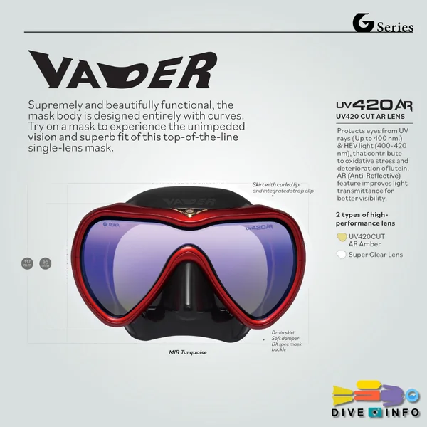 GULL Mask Vader (AR) G-Series UV 420 Cut Lens หน้ากากดำน้ำ เวเดอร์ image 2 GULL Mask Vader (AR) G-Series UV 420 Cut Lens หน้ากากดำน้ำ เวเดอร์ image 2