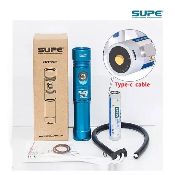 SUPE SCUBALAMP - ไฟฉายดำน้ำ RD75E Diving Torch - 1200 lumens ไฟฉาย พร้อม ถ่านชาร์จแบบเสียบชาร์จ image 2 SUPE SCUBALAMP - ไฟฉายดำน้ำ RD75E Diving Torch - 1200 lumens ไฟฉาย พร้อม ถ่านชาร์จแบบเสียบชาร์จ image 2