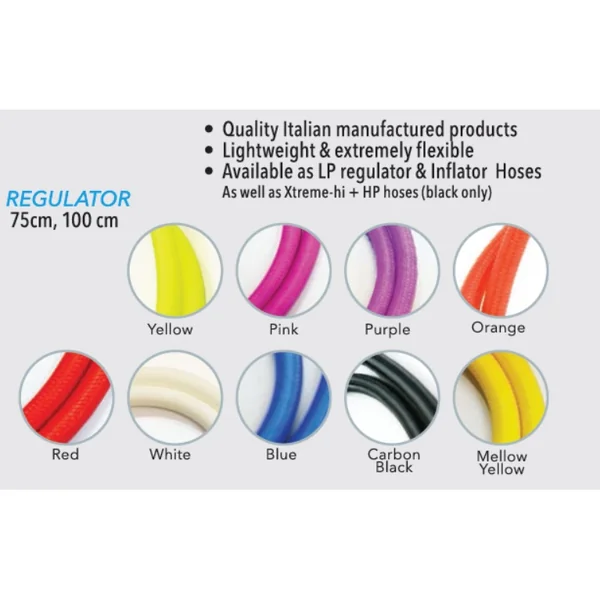 MIFLEX - Regulator Hose, Braided Hose, Standard Reg Hose 75cm. image 1 MIFLEX - Regulator Hose, Braided Hose, Standard Reg Hose 75cm. image 1