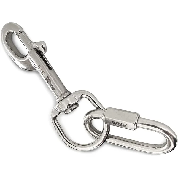 WICKED - Single Snap Hook (SS316) - 91mm w. M4 Quick link (ตะขอ สำหรับอุปกรณ์ดำน้ำ ไม่เป็นสนิม) image 1 WICKED - Single Snap Hook (SS316) - 91mm w. M4 Quick link (ตะขอ สำหรับอุปกรณ์ดำน้ำ ไม่เป็นสนิม) image 1