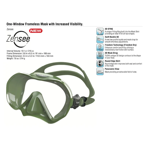 TUSA - Zensee Mask, หน้ากากดำน้ำ frameless รุ่นเซนซี image 2