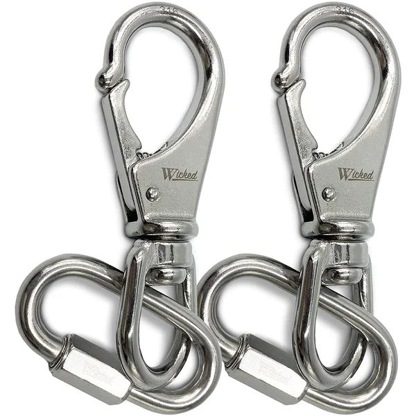 WICKED - Swivel Snap hook (SS316) - 3 1/2" (M5) w. Quick link (1ea) ขอเกี่ยวพร้อมห่วงล็อค อย่างดี ไม่เป็นสนิม SNAP 3.5 นิ้ว (1ชิ้น) image 1 WICKED - Swivel Snap hook (SS316) - 3 1/2" (M5) w. Quick link (1ea) ขอเกี่ยวพร้อมห่วงล็อค อย่างดี ไม่เป็นสนิม SNAP 3.5 นิ้ว (1ชิ้น) image 1
