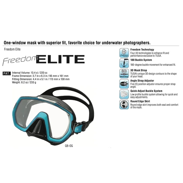 TUSA - Mask TUSA Freedom Elite M1003 - หน้ากากดำน้ำ image 2 TUSA - Mask TUSA Freedom Elite M1003 - หน้ากากดำน้ำ image 2