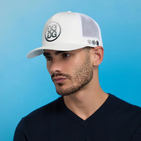 G/FORE GRADIENT CIRCLE G's COTTON TWILL TRUCKER CAP Snow OS - HAPPYLIFE ...